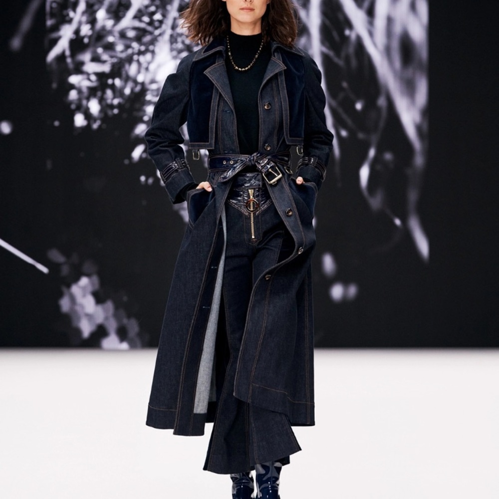 Zimmermann Rhythm Spliced Denim Trench